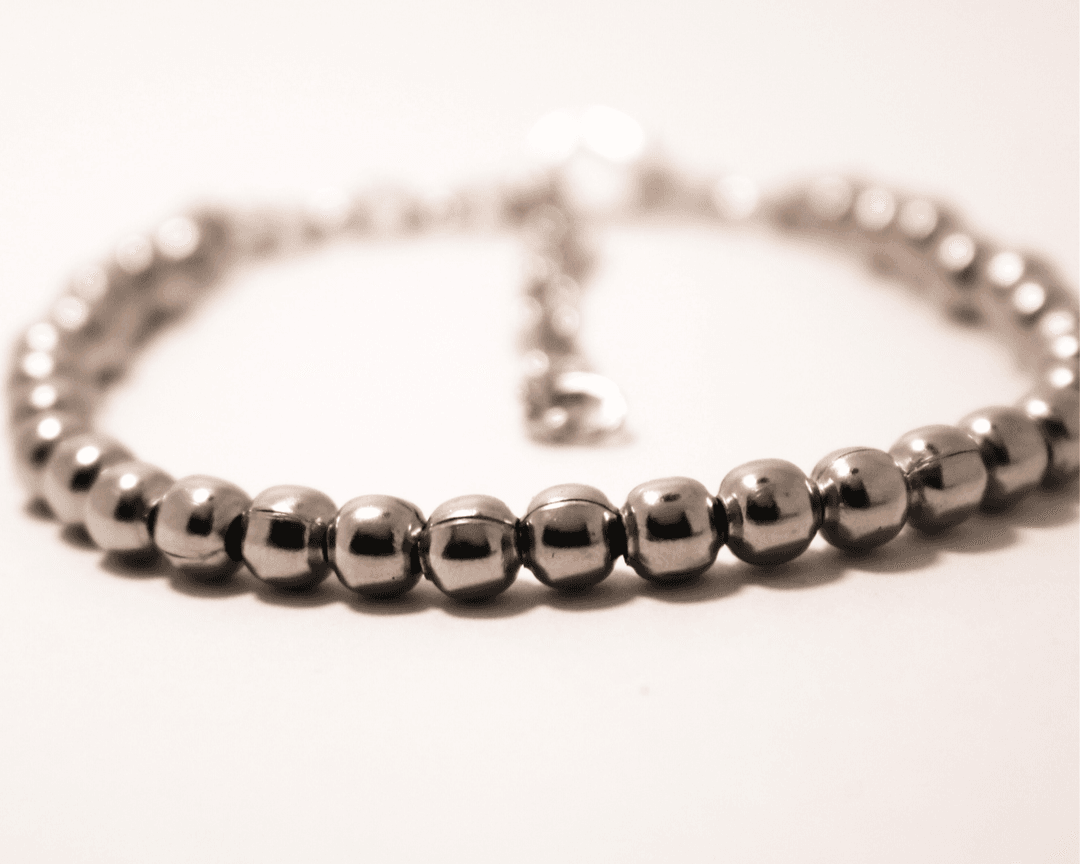 Elegant Silver Beads Bracelet with Adjustable Chain